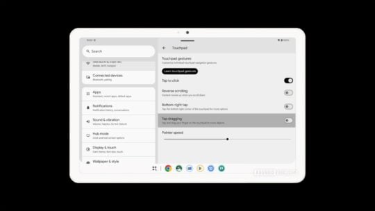 Android 15 Trackpad Tap Drag Gesture